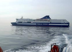 La traversata del Mediterraneo 1 Eurostar Barcelona esce dal porto di Civitavecchia