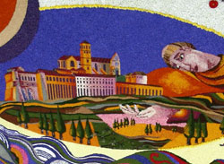 Particolare della Infiorata vincitrice dell'edizione 2008