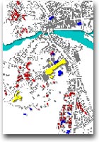 Mappa degli edifici legati alla Olivetti