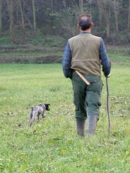 Trifolao con il suo cane