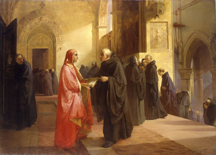 Giuseppe Bertini, L'incontro di Dante e frate Ilario, 1845
© Milano, Accademia di Brera