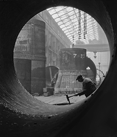 Rotary Kilns Under Construction in the Boiler Shop, Vickers-Armstrongs Steel Foundry, Tyneside,1928, © E.O. Hoppé Estate Collection / Curatorial Assistance