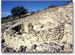 Archeologia a Cipro Resti delle case circolari in pietra a Choirokatia
