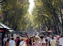 Folla nella Ramblas