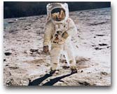 fotografia Neil Armstrong, missione Apollo 10, sbarco sulla Luna 1969. Buzz Aldrin on the moon