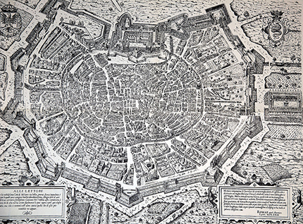 Spagna a Milano Una mappa di Milano nel 1573. Fonte: Raccolta Stampe Bertarelli