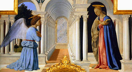 Annunciazione di Piero della Francesca, cuspide del polittico di Sant'Antonio, Galleria nazionale dell'Umbria di Perugia