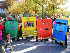 Autobus disegnati dai bimbi di Oberwart in Austria (Foto: europeanmobilityweek) 