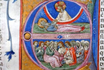 Particolare delle miniature bibliche