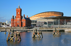 Una veduta di Cardiff Bay