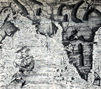 Carta geografica portoghese del XVI secolo