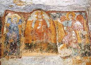 Particolare cripta bizantina di santa Marina e Cristina