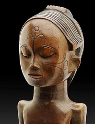 Contenitore antropomorfico in legno, provenienza Angola, galleria Pierre Dartevelle