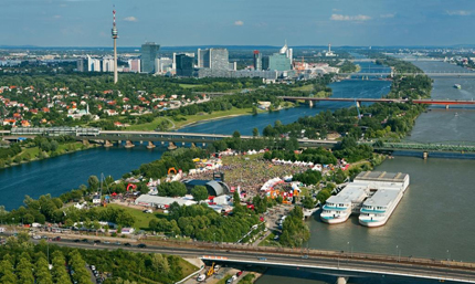 L'isola Donauinsel. Foto Hubert Dimko