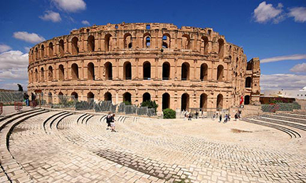 Anfiteatro romano di El Jem, una città del governatorato di Mahdia in Tunisia