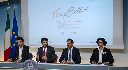 Da sinistra: Maurizio Martina, Dario Franceschini, Giuseppe Sala, Ilaria Borletti Buitoni