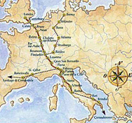 Il tracciato della Via Francigena
