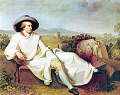 camminare Goethe nella campagna romana, 1787, Francoforte, Städtische Galerie