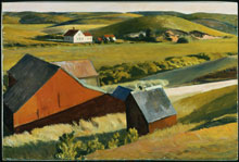 I granai dei Cobb e case in lontananza, 1930-1933.
Whitney Museum of American Art, New York; © Heirs of Josephine N. Hopper

