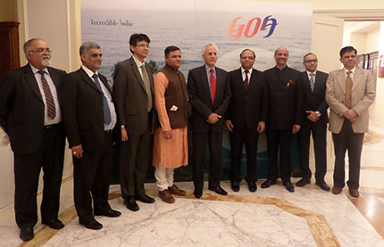 Nella foto Shri Basant K. Gupta, Ambasciatore indiano a Roma, Manish Prabhat, Console Generale dell’India a Milano, Chilka Gangadhar, Direttore del turismo indiano a Milano e Jose Roque Gracias Flor, Responsabile del Ministero del Turismo di Goa