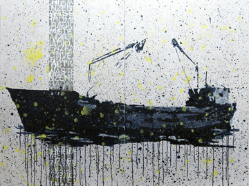 Un'opera di Nicola Villa, tra gli artisti coinvolti nel progetto di Marina di Scarlino