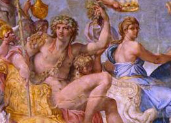 Particolare degli affreschi della Galleria dei Carracci, Palazzo Farnese (Ambasciata di Francia in Italia - Foto di Zeno Colantoni)