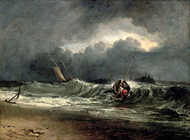 Pescatori a costa di sottovento con tempo burrascoso di Turner