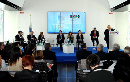 Durante la presentazione di San Marino per Expo a Milano