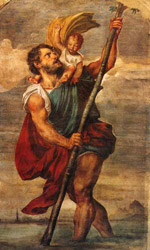 Tiziano Vecellio, San Cristoforo (1523 - 1524). Affresco
Venezia, Palazzo Ducale