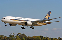 Un B777 della flotta Singapore Airlines