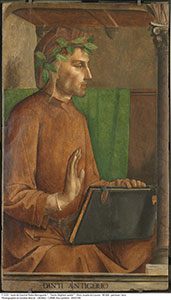 Dante Alighieri Dipinto su tavola, 112 x 65 cm  Parigi, Musée du Louvre © C2RMF/ E. Lambert