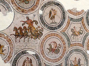 Tunisi, Museo Bardo, dettagli mosaico