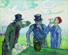 Vincent van Gogh, I bevitori o Le quattro età dell'uomo (da Daumier), 1890. The Art Institute of Chicago, Joseph Winterbotham Collection
