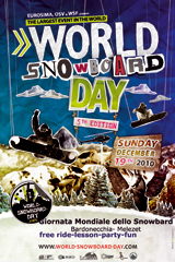 Il manifesto che invita a partecipare al World snowboard day