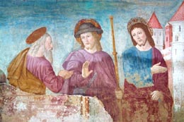 Particolare di un affresco nel convento