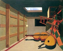 Achille Funi, Strumenti musicali e sedia, 1921