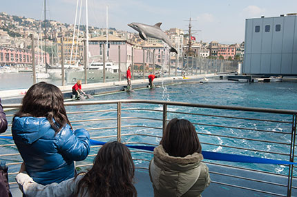 I bimbi del Gaslini in visita all'acquario di Genova