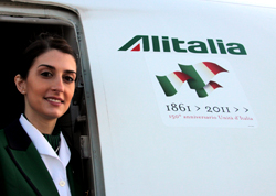 L'Unità d'Italia in volo con Alitalia