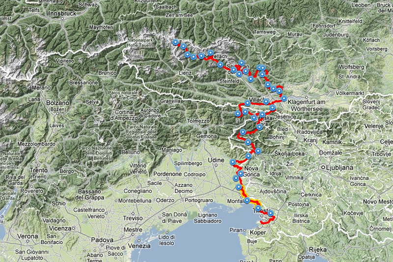 A piedi dai monti al mare, dall'Austria all'Italia