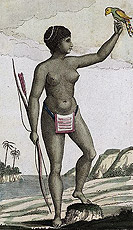 Una donna Arawak (Illustrazione di John Gabriel Stedman)