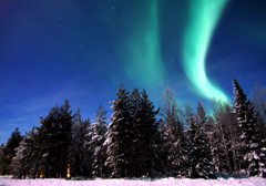 L'aurora boreale in Lapponia