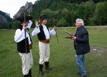 Il nostro intrepido Claudio Pina, durante la rievocazione storica sullo Snilovske Sedlo 