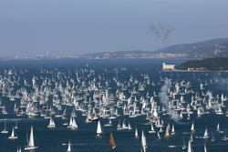 La regata dall'alto (foto: Massimo Cetin)