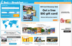 La pagina iniziale di Bedandbreakfast.com