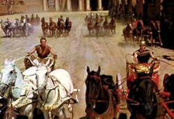 La corsa delle bighe nel film Ben-Hur (1959)