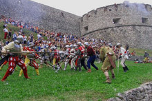 Uno scontro simulato dell'epoca della battaglia di Calliano