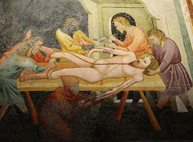 I luoghi dell'amore a Bolzano 3 Il Martirio di San Bartolomeo, affresco di scuola giottesca nella cappella di San Giovanni nella Chiesa dei Domenicani