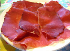 Tra i piatti in degustazione anche la Bresaola di Chiavenna 