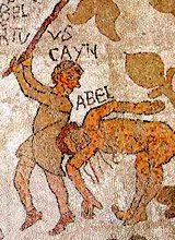 L'uccisione di Abele in un mosaico della Cattedrale di Otranto (XII sec.). Istituto Comprensivo Otranto