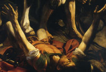 Caravaggio, Conversione di San Paolo, 1600-1601. Particolare. Santa Maria del Popolo, Roma 
